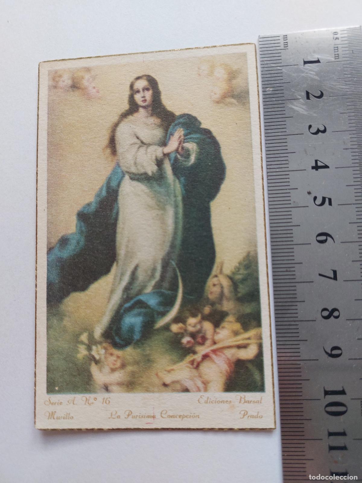Postales: Estampa con obra La Inmaculada Concepci&oacute;n de Murillo