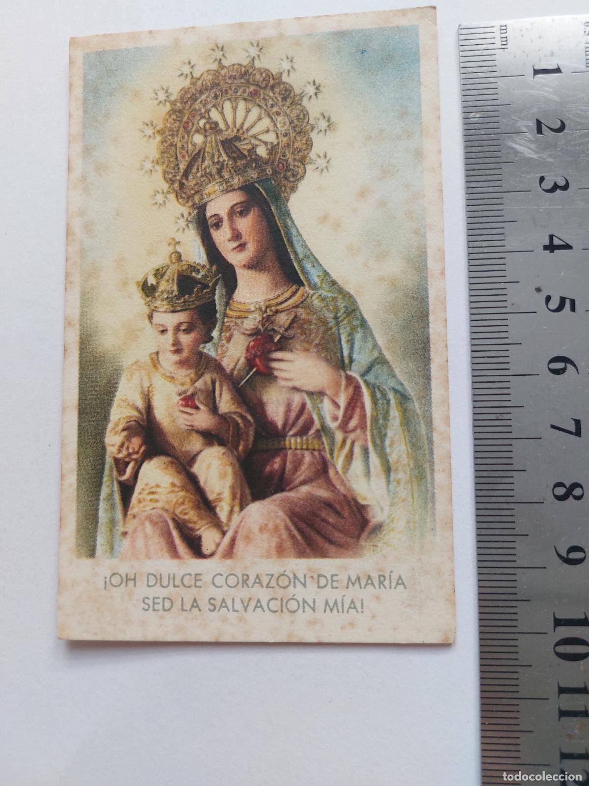 Postales: Estampa religiosa con imagen de la Virgen y el Ni&ntilde;o Jes&uacute;s