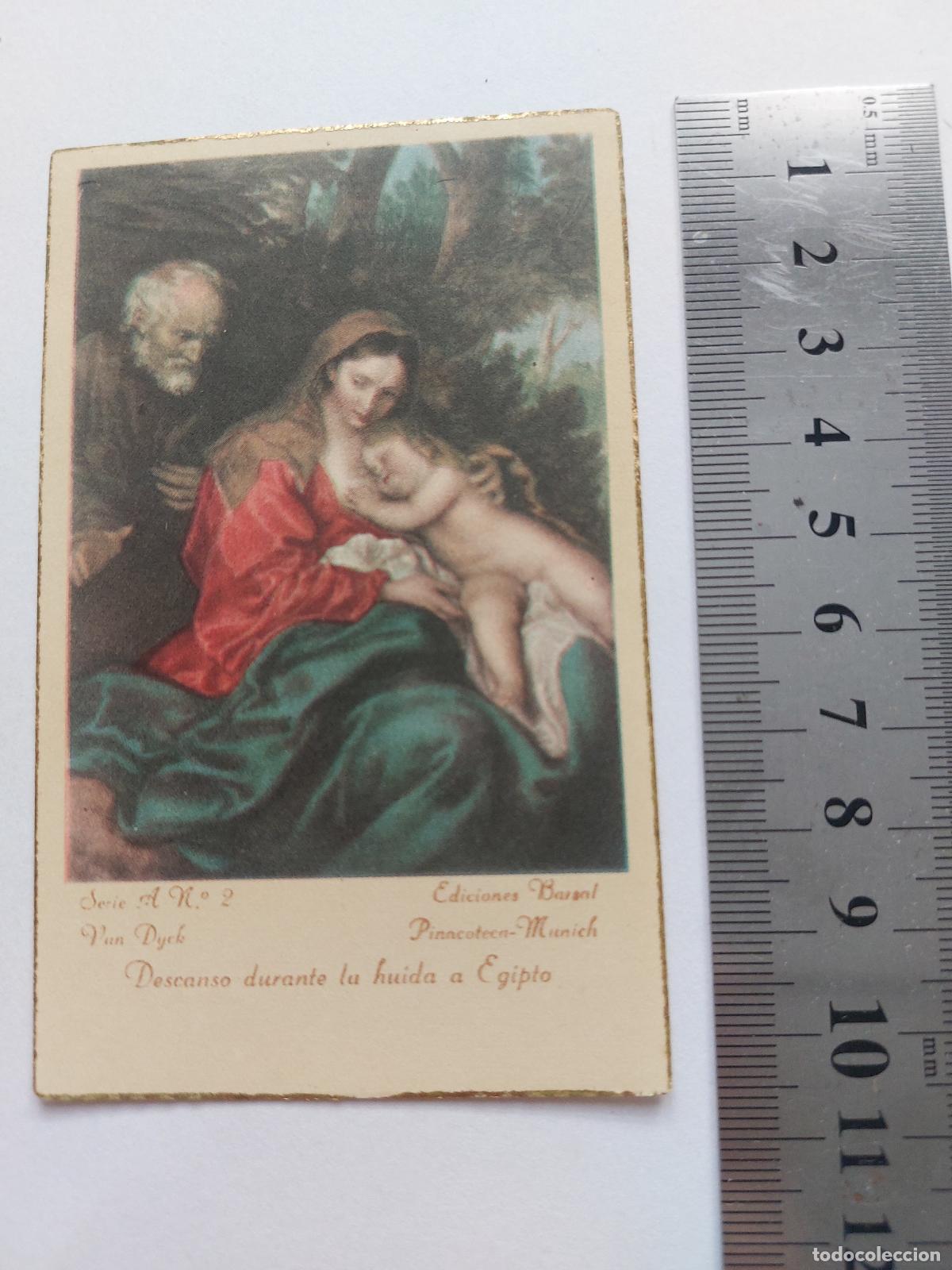 Postales: Estampa de arte Descanso durante la huida a Egipto de Van Dyck