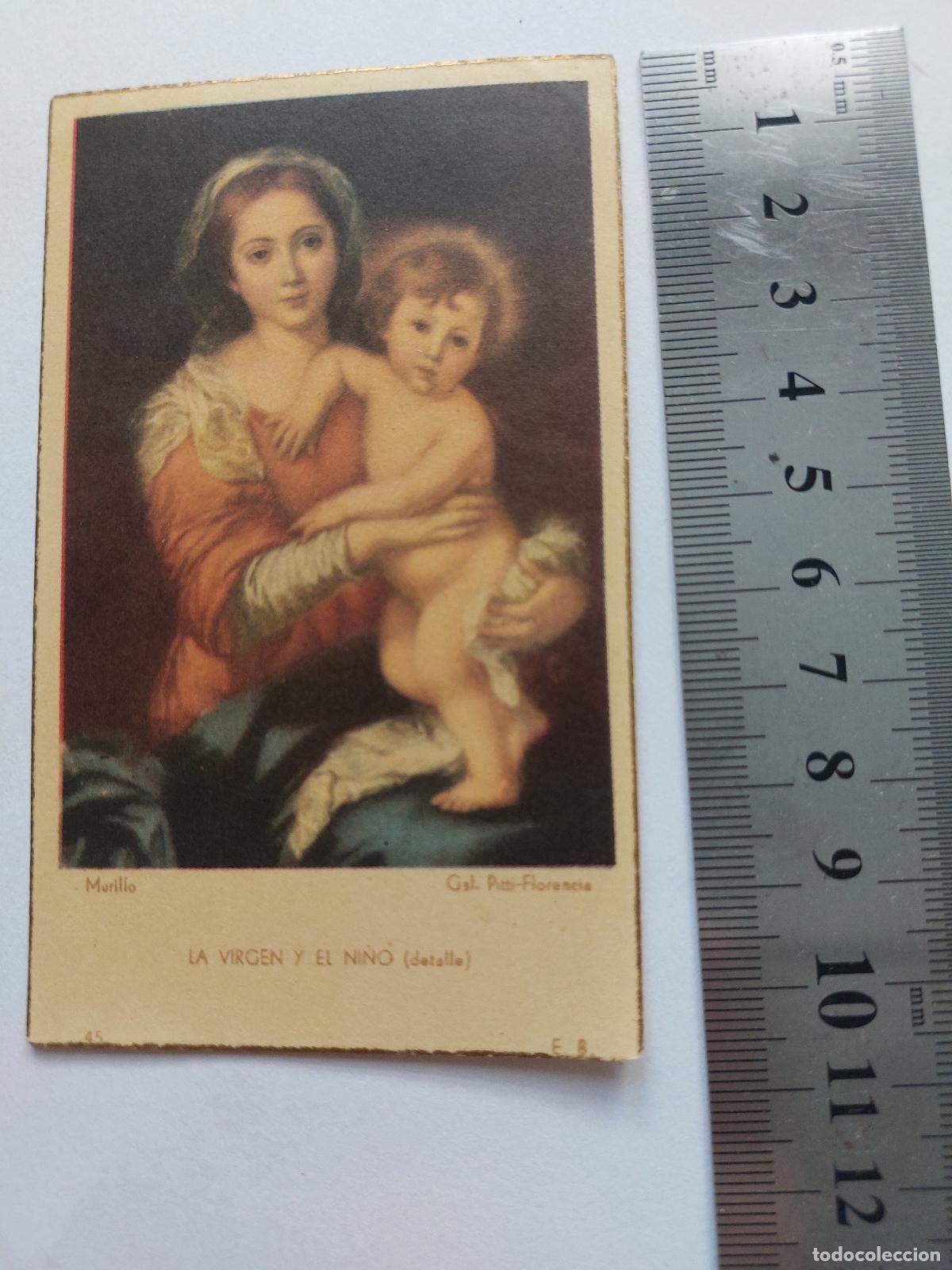 Postales: Estampa de la obra La Virgen y el Ni&ntilde;o de Murillo
