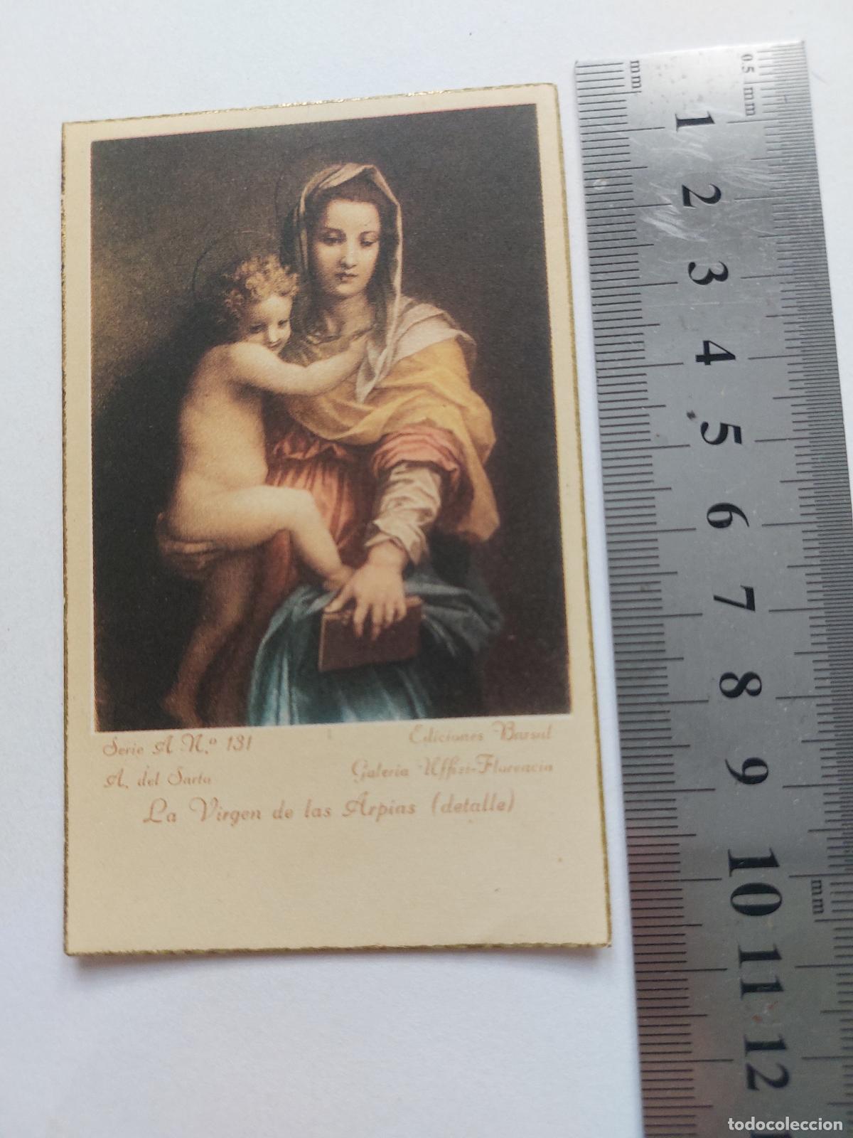 Postales: Estampa de la Madonna de las Arp&iacute;as de Andrea del Sarto