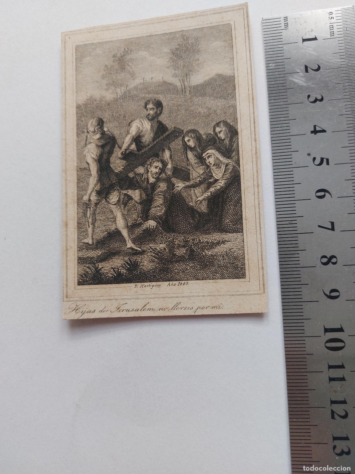 Postales: Estampa con grabado religioso de la Pasi&oacute;n de Cristo