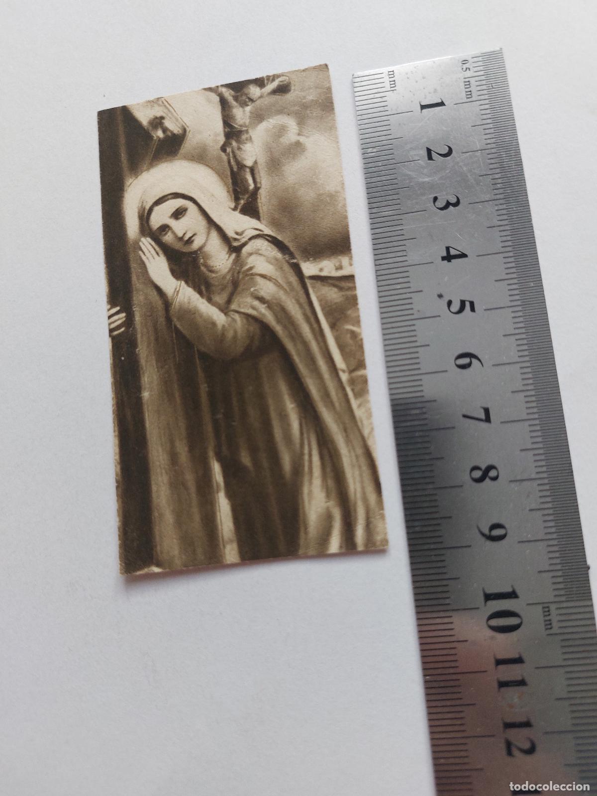 Postales: Estampa peque&ntilde;a religiosa con la figura de la Virgen Mar&iacute;a