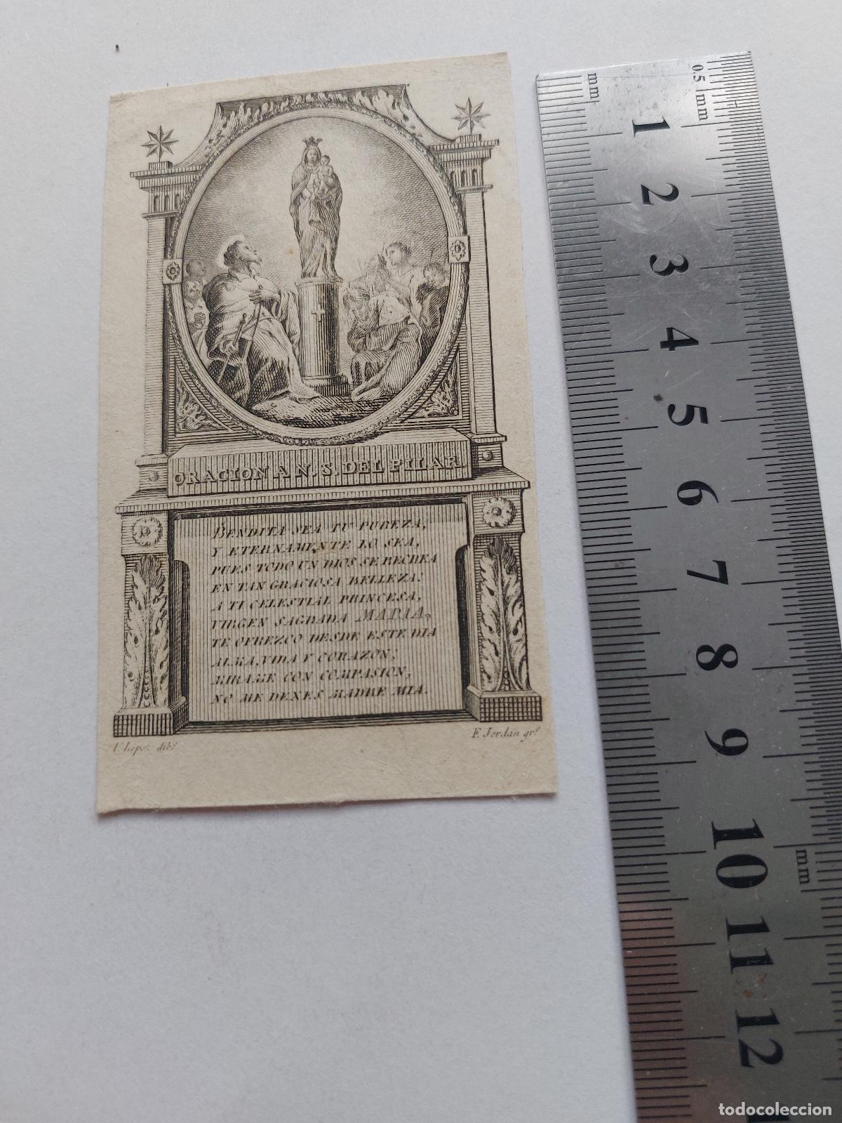 Postales: Estampa religiosa antigua de la Virgen del Pilar de Zaragoza