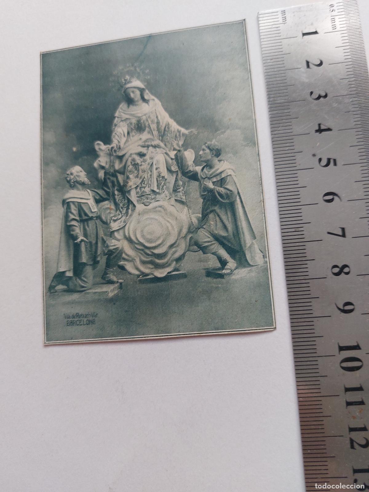 Postales: Estampa con imagen de la Virgen de la Merced y oraci&oacute;n en Barcelona