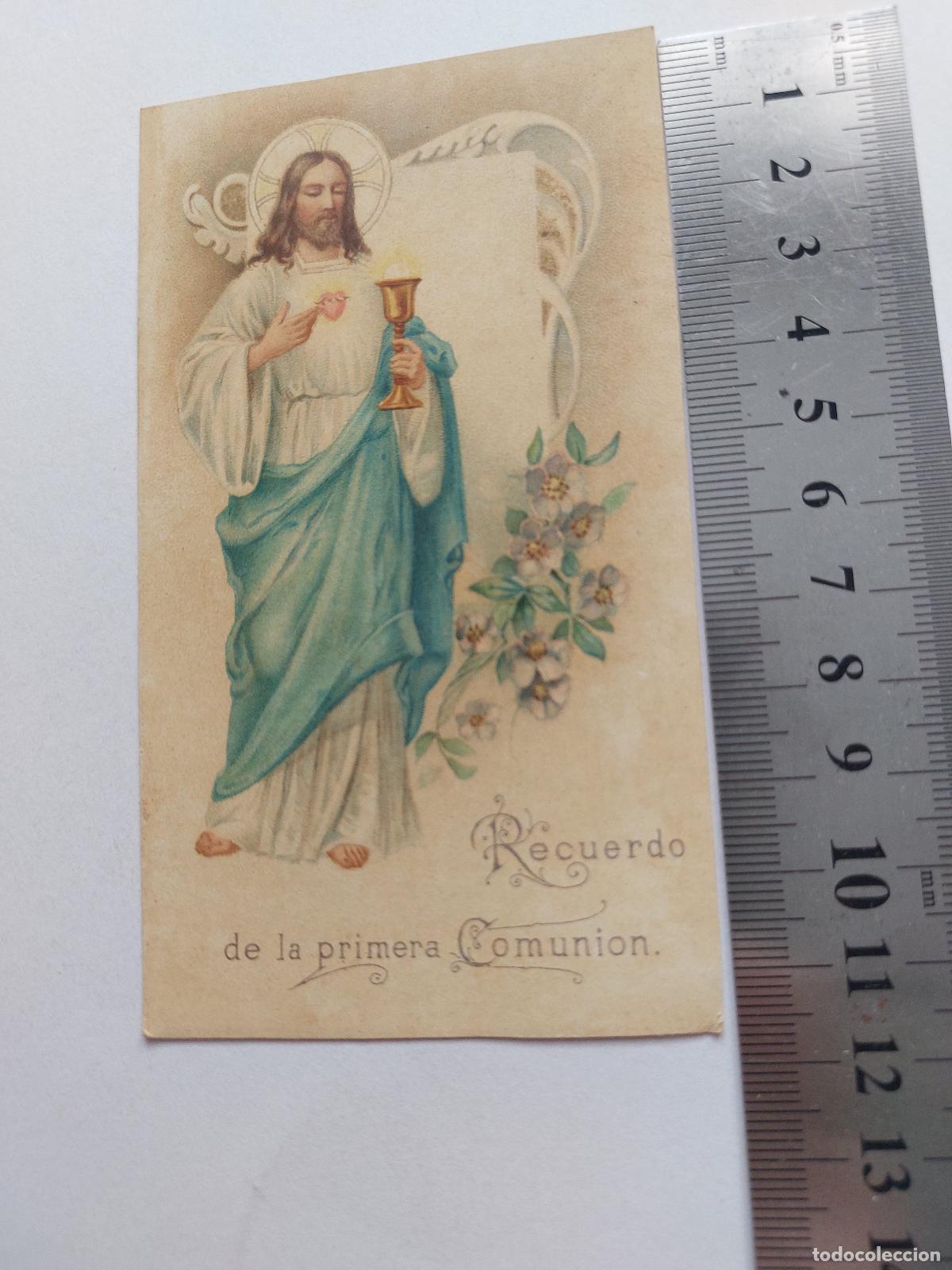 Postales: Estampa de recuerdo de primera comuni&oacute;n con imagen de Jes&uacute;s