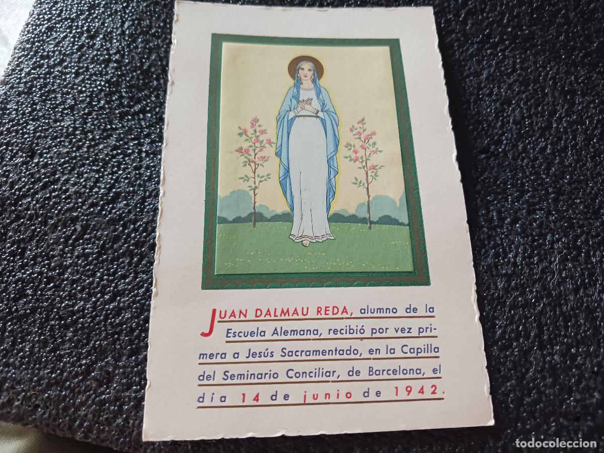 Postales: recordatorio de comunion escuela alemana 1942