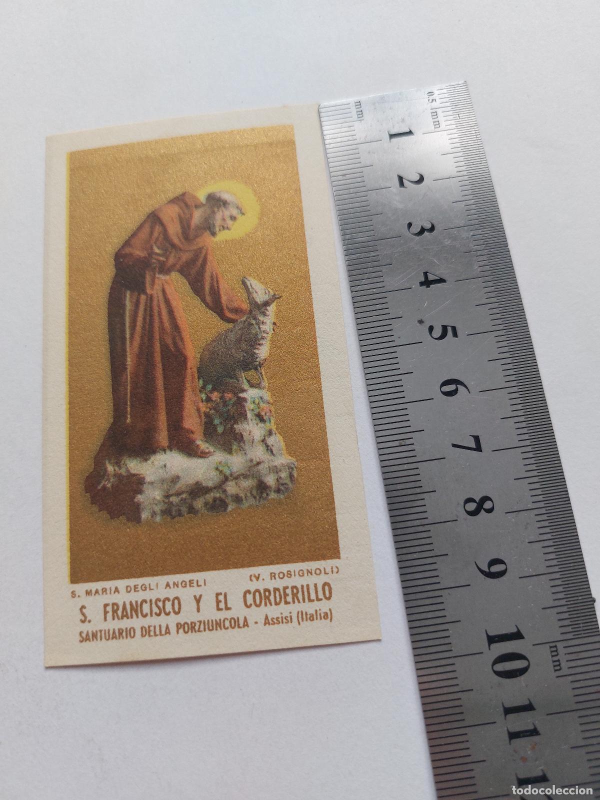 Postales: Estampa religiosa de San Francisco y el cordero en As&iacute;s