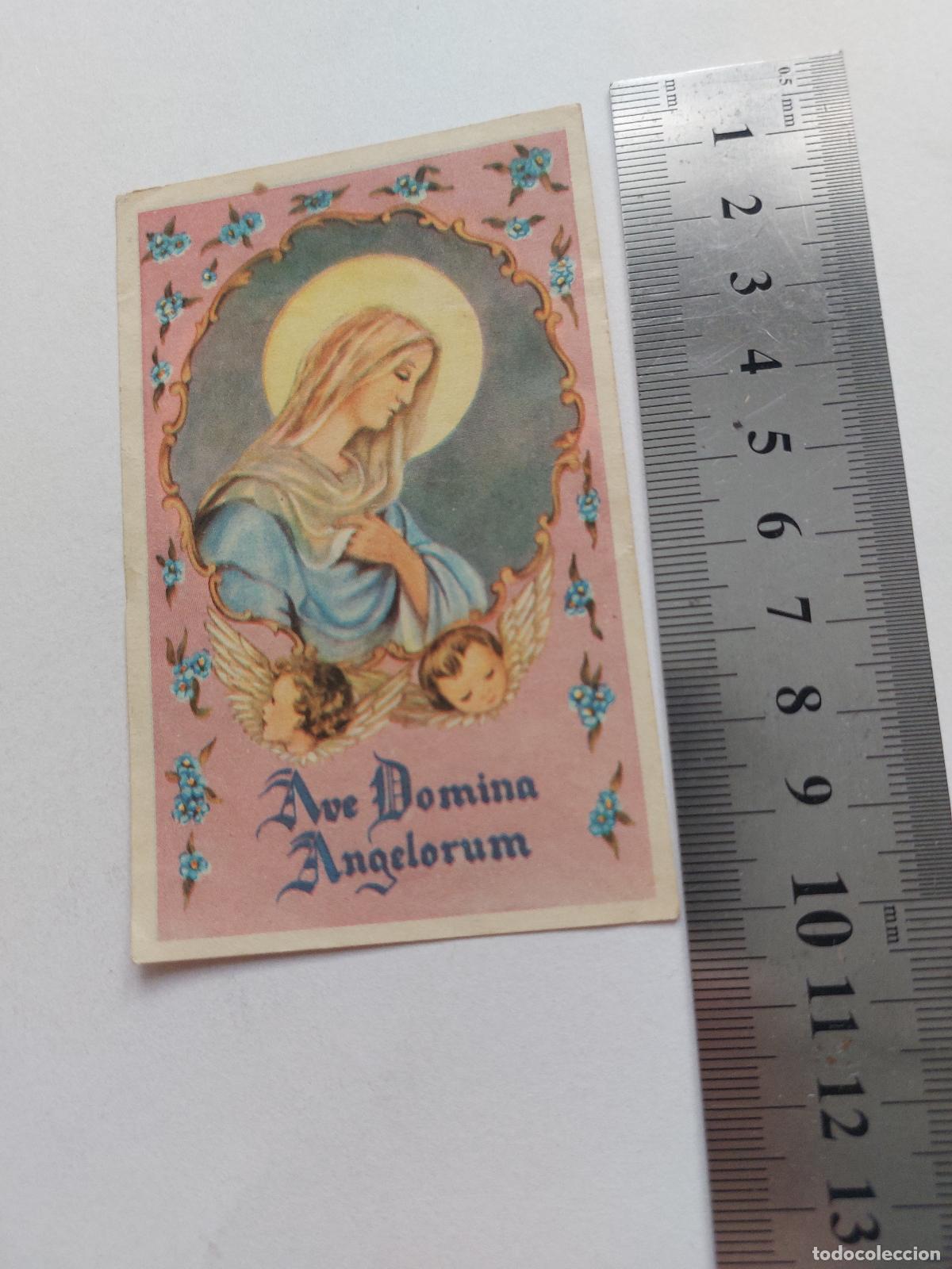 Postales: Estampa devocional Ave Domina Angelorum de Barcelona
