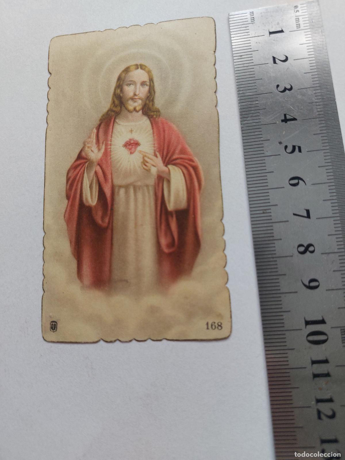 Postales: Estampa del Sagrado Coraz&oacute;n de Jes&uacute;s, imagen religiosa cl&aacute;sica