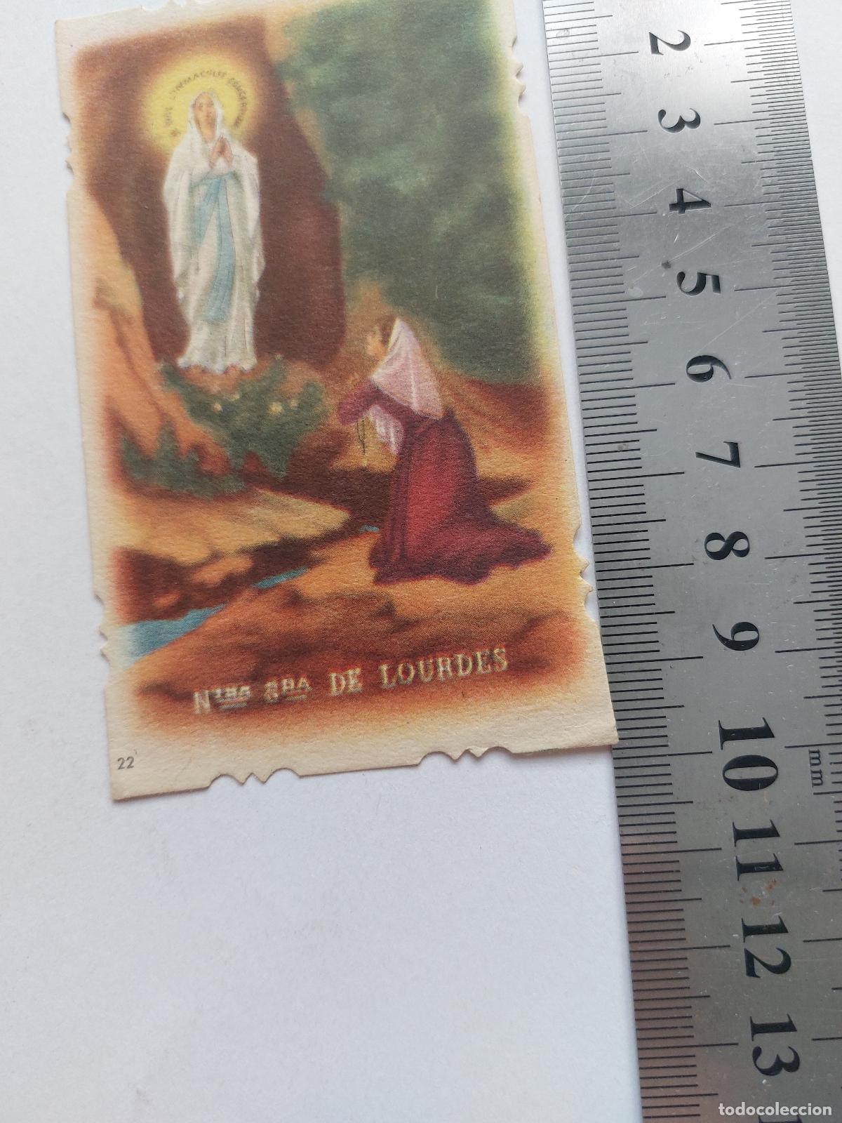 Postales: Estampa de Nuestra Se&ntilde;ora de Lourdes, estampa religiosa
