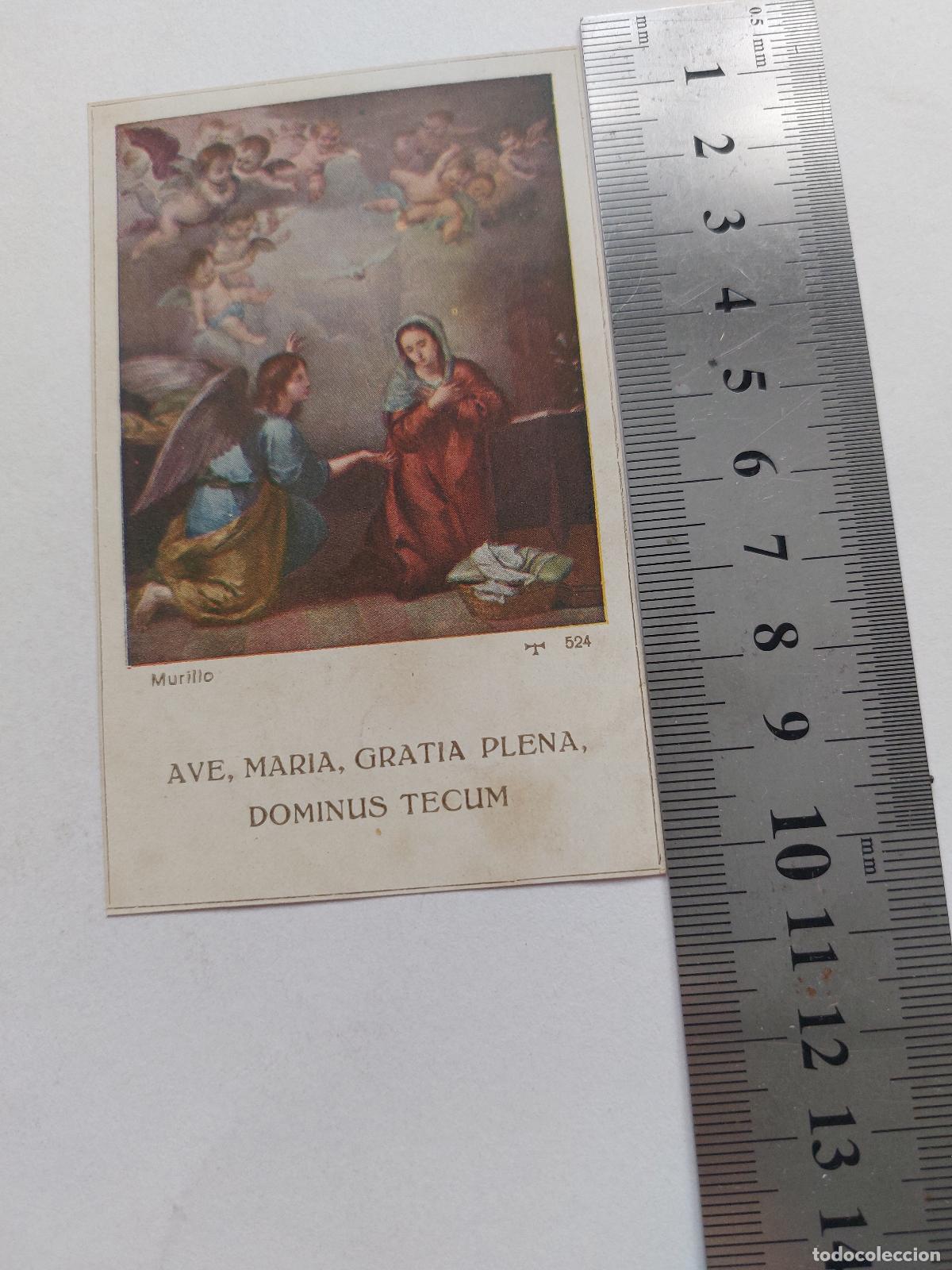 Postales: Estampa de la Anunciaci&oacute;n de Murillo Ave Maria Gratia Plena