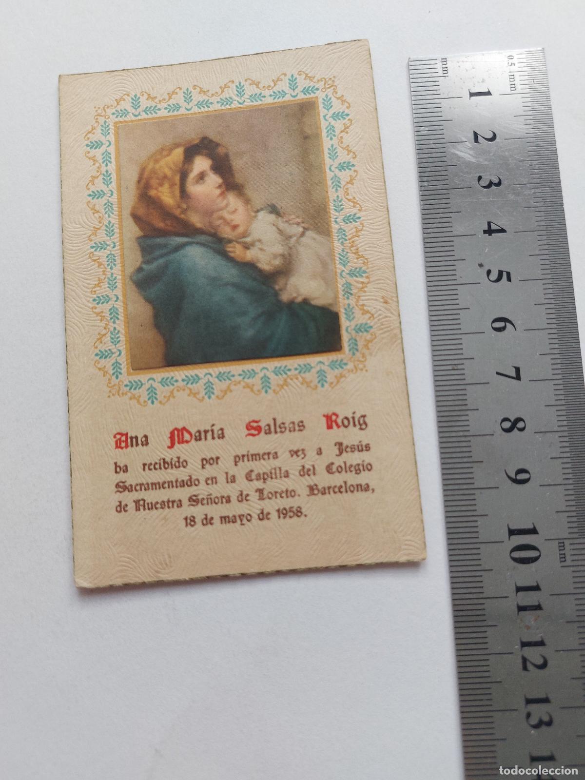 Postales: Estampa de recuerdo de Primera Comuni&oacute;n, Barcelona