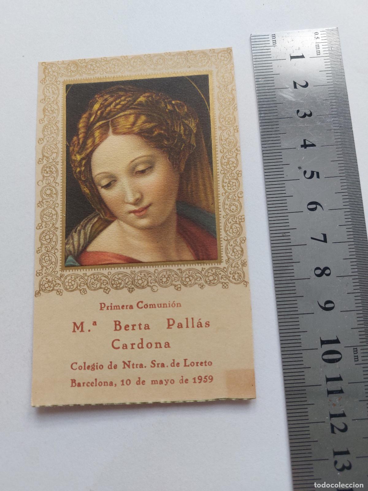 Postales: Estampa de Recuerdo de Primera Comuni&oacute;n en Barcelona