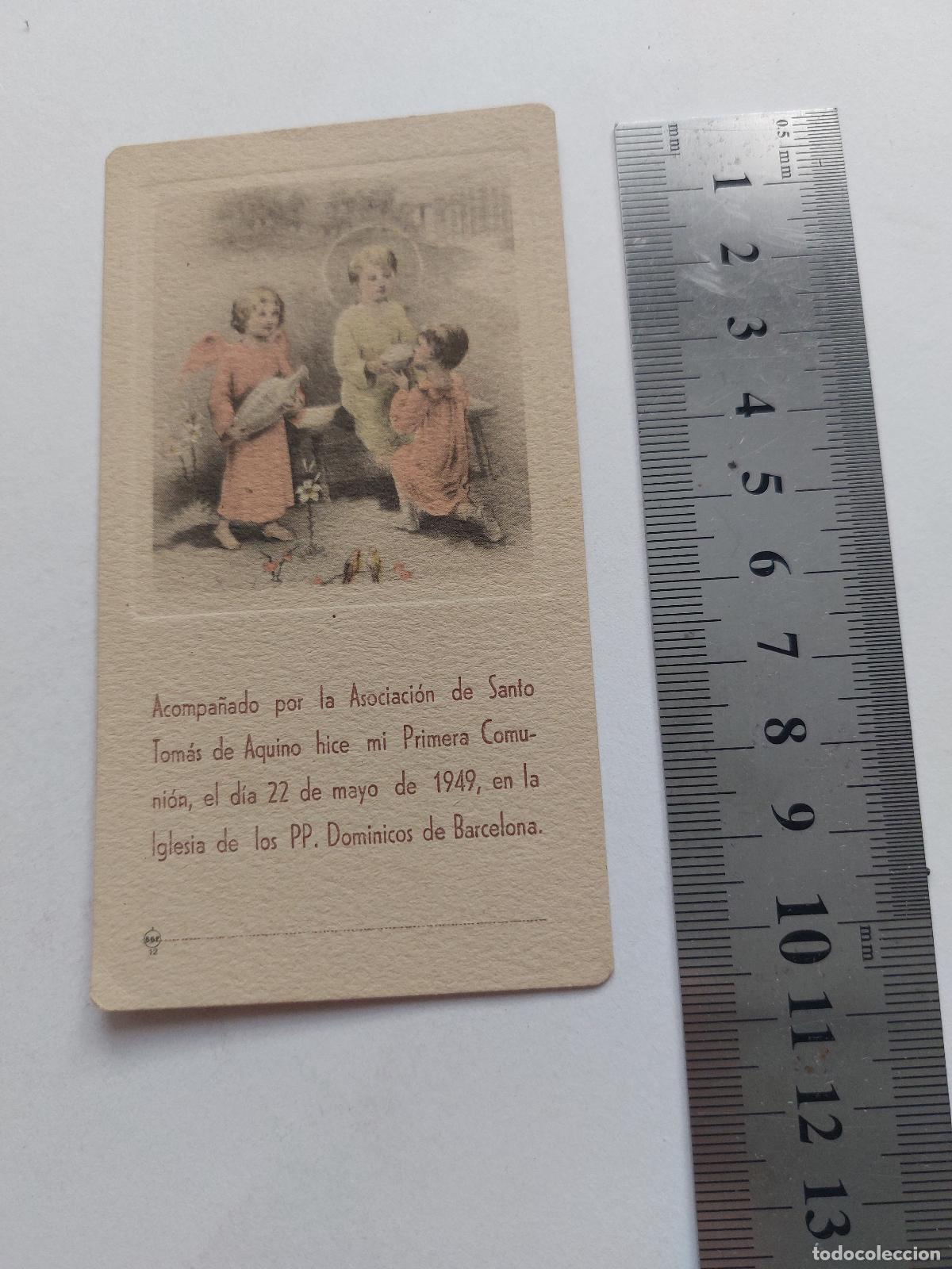 Postales: Estampa conmemorativa de Primera Comuni&oacute;n en Barcelona