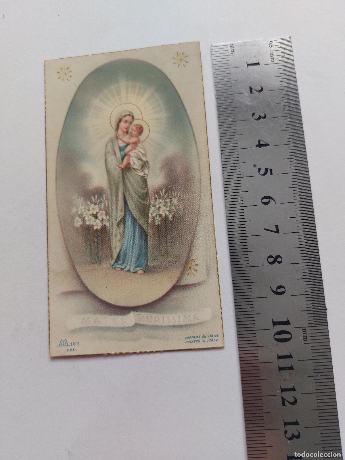 Postales: Estampa religiosa Mater Purissima Virgen con Ni&ntilde;o Jes&uacute;s
