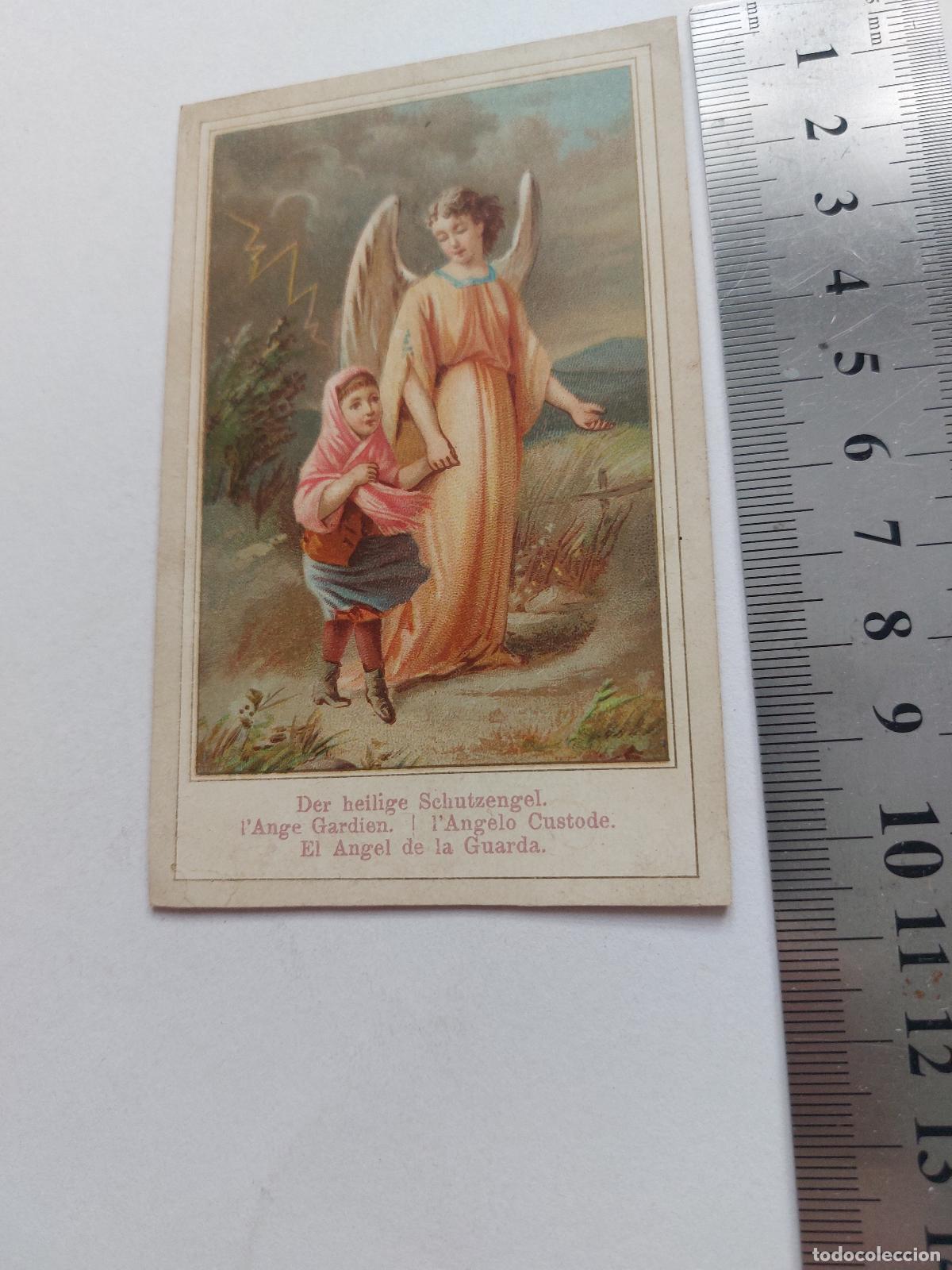 Postales: Estampa ilustrada del &Aacute;ngel de la Guarda