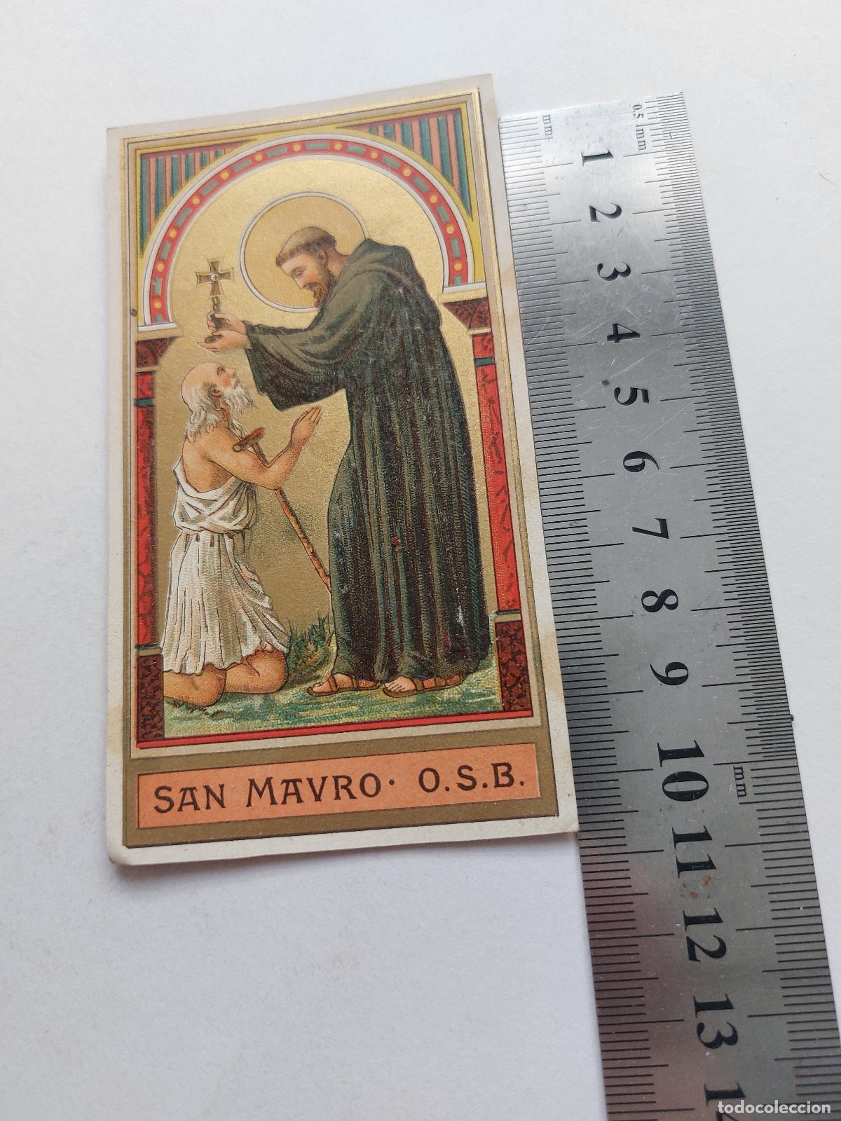 Postales: Estampa de San Mauro O.S.B. arte religioso
