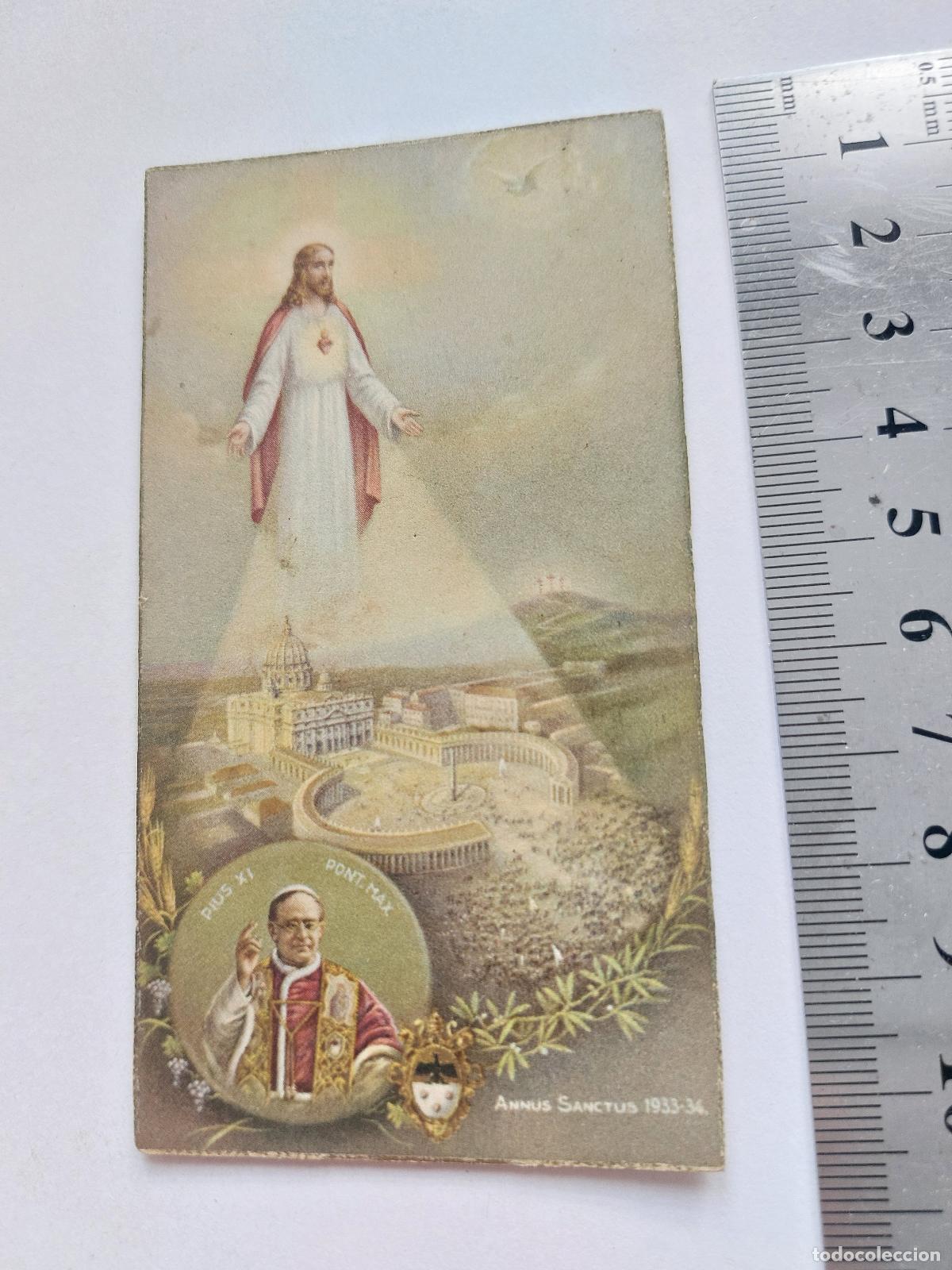 Postales: Estampa religiosa del A&ntilde;o Santo con el Papa P&iacute;o XI