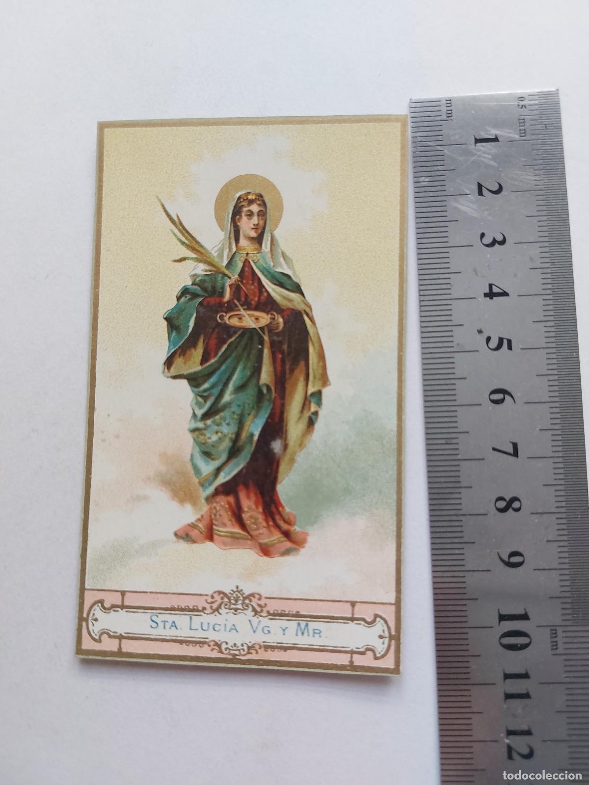 Postales: Estampa religiosa de Santa Luc&iacute;a, Virgen y M&aacute;rtir