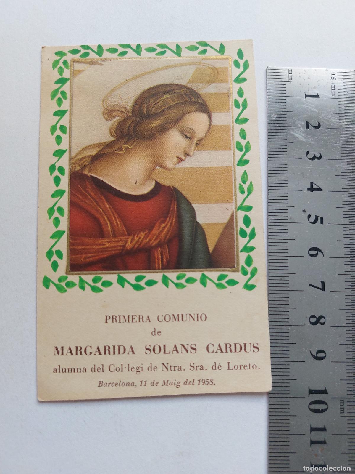 Postales: Estampa de recuerdo de Primera Comuni&oacute;n de Barcelona