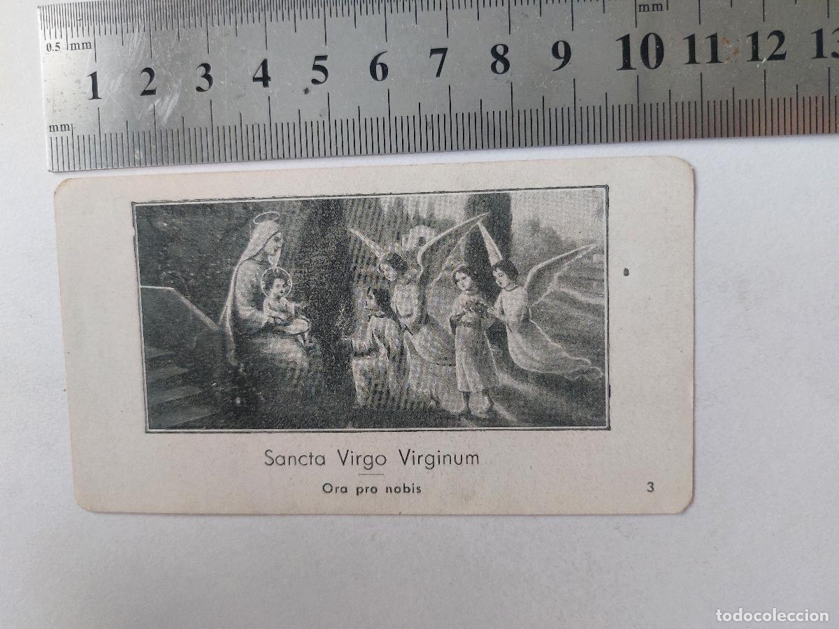 Postales: Estampa religiosa Sancta Virgo Virginum con texto devocional