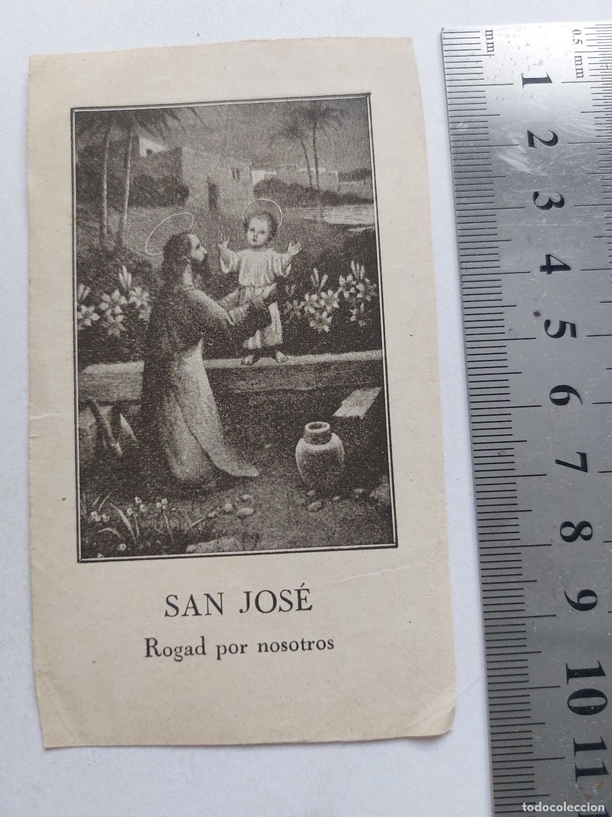 Postales: Estampa religiosa de San Jos&eacute; con oraci&oacute;n