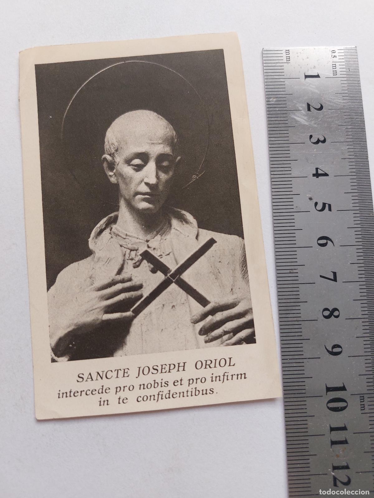 Postales: Estampa con imagen y oraci&oacute;n de San Jos&eacute; Oriol