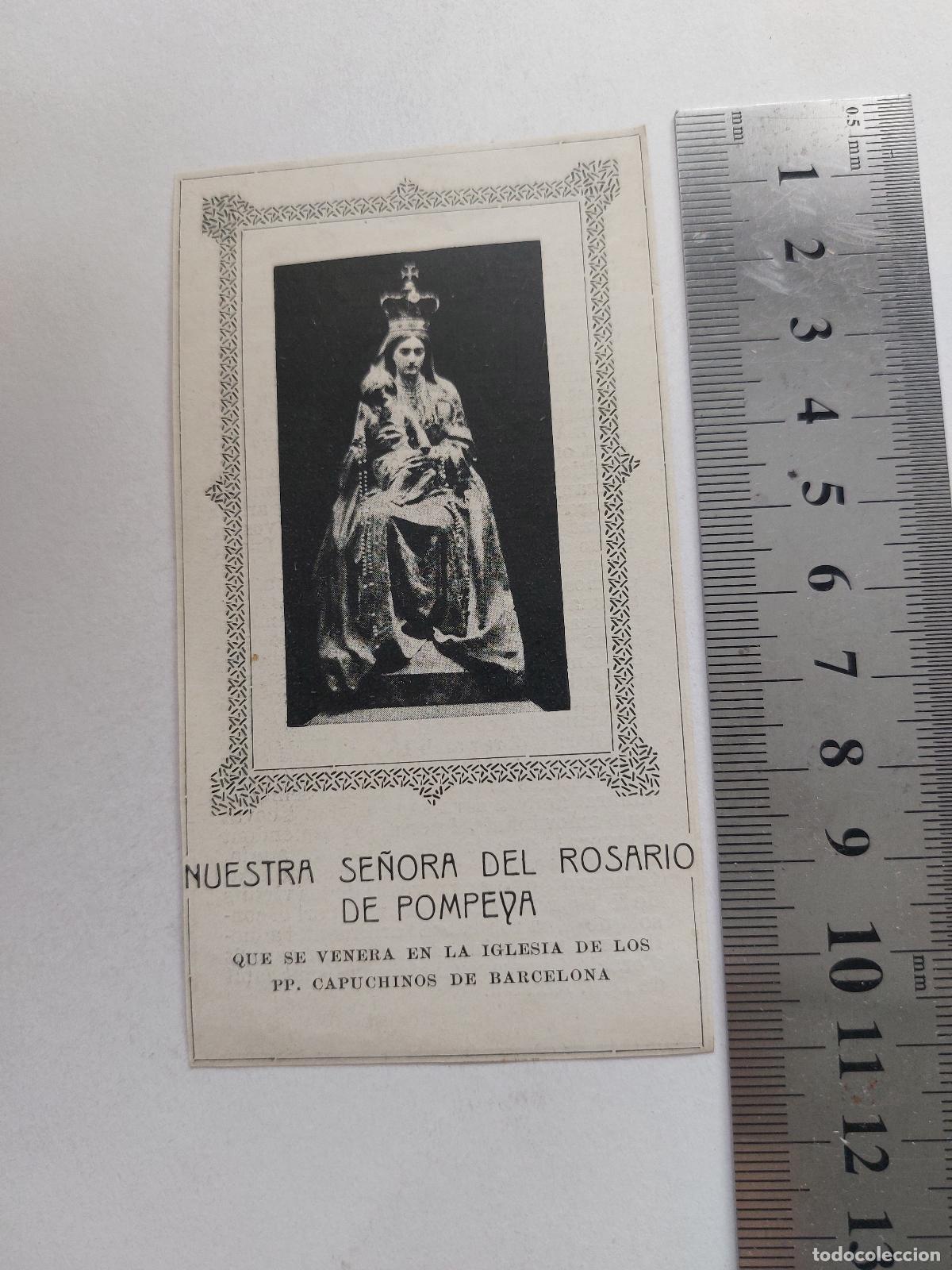 Postales: Estampa de Nuestra Se&ntilde;ora del Rosario de Pompeya, Barcelona