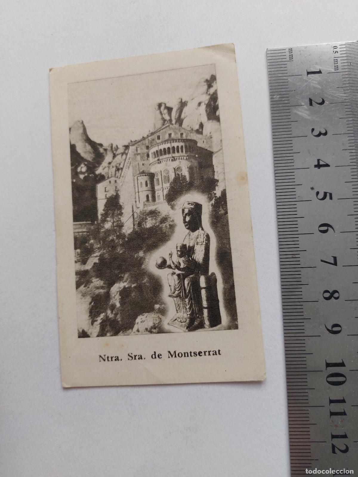 Postales: Estampa de Nuestra Se&ntilde;ora de Montserrat con oraci&oacute;n Salve Regina