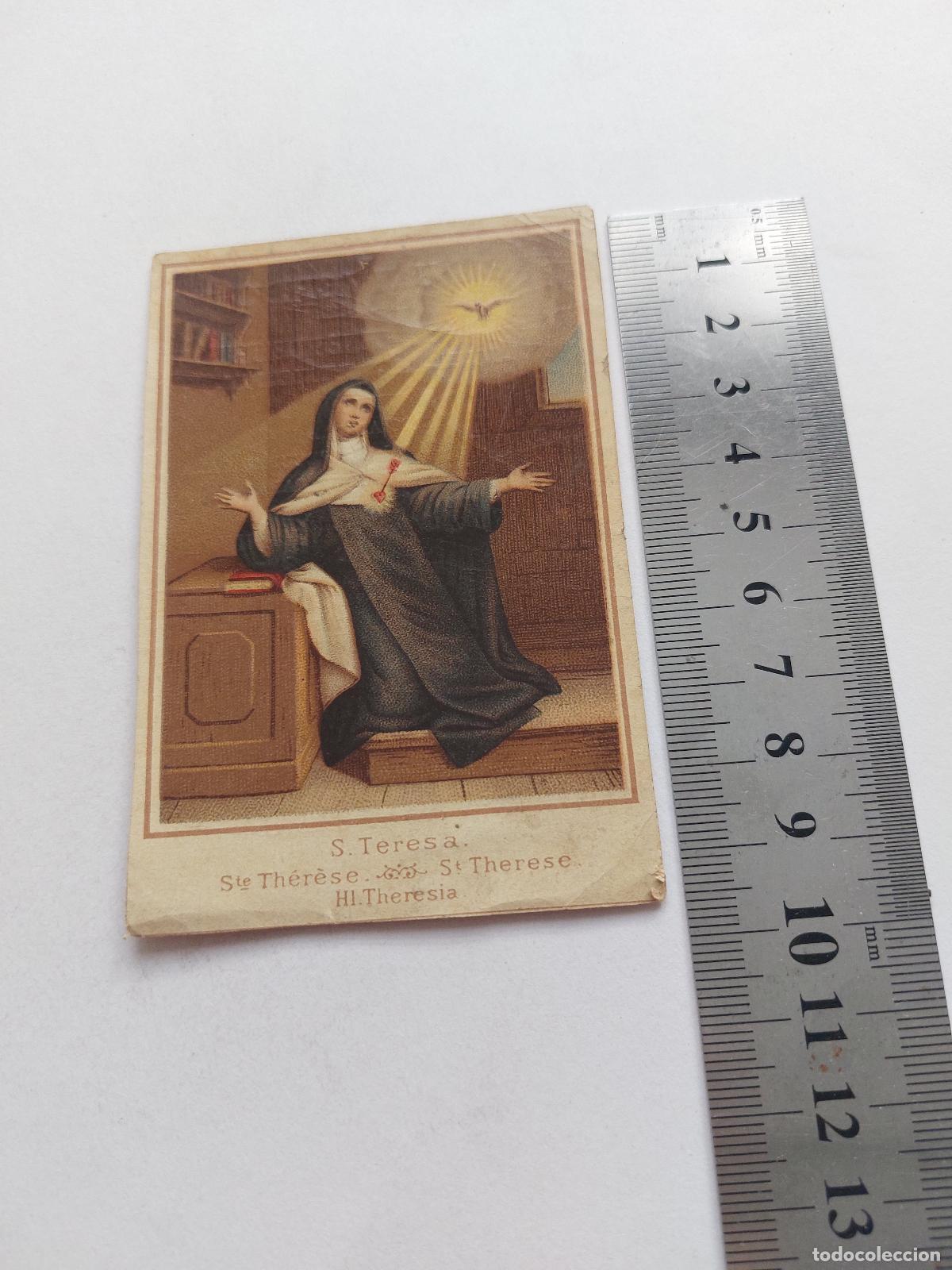 Postales: Estampa de Santa Teresa con Publicidad de Almacenes El Universo en el Reverso