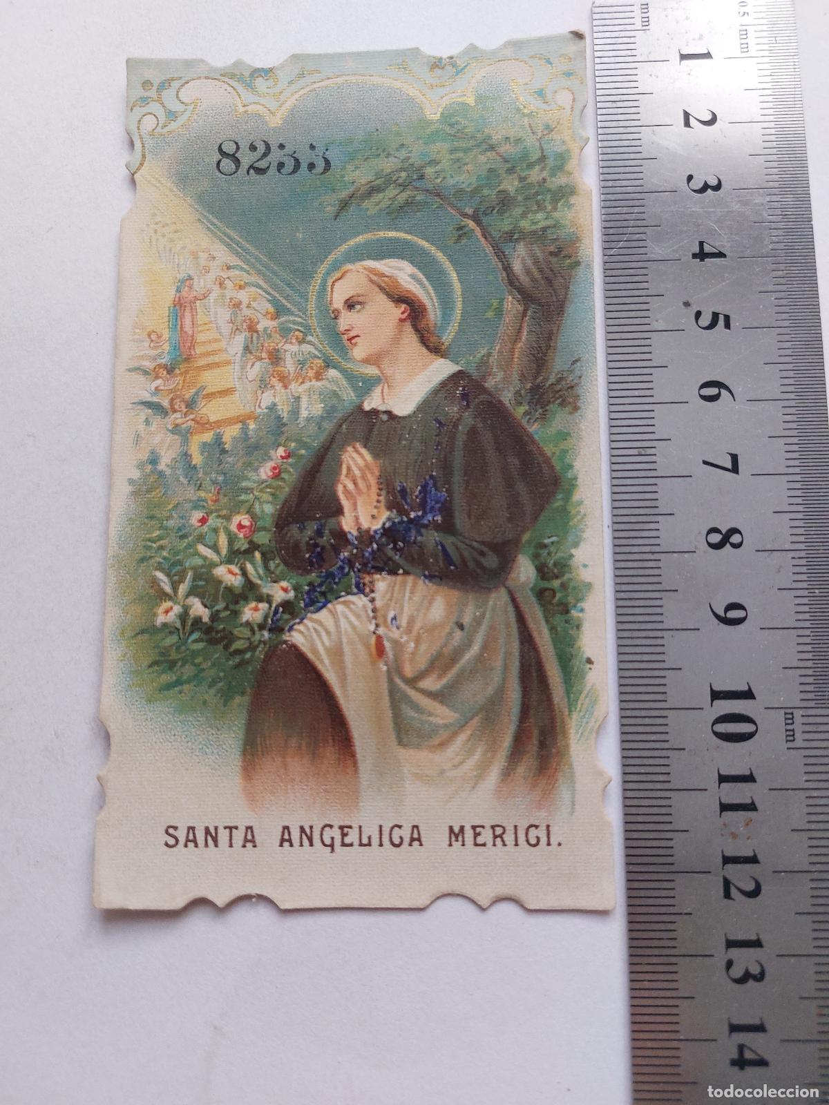 Postales: Estampa de Santa &Aacute;ngela Merici con dise&ntilde;o decorativo