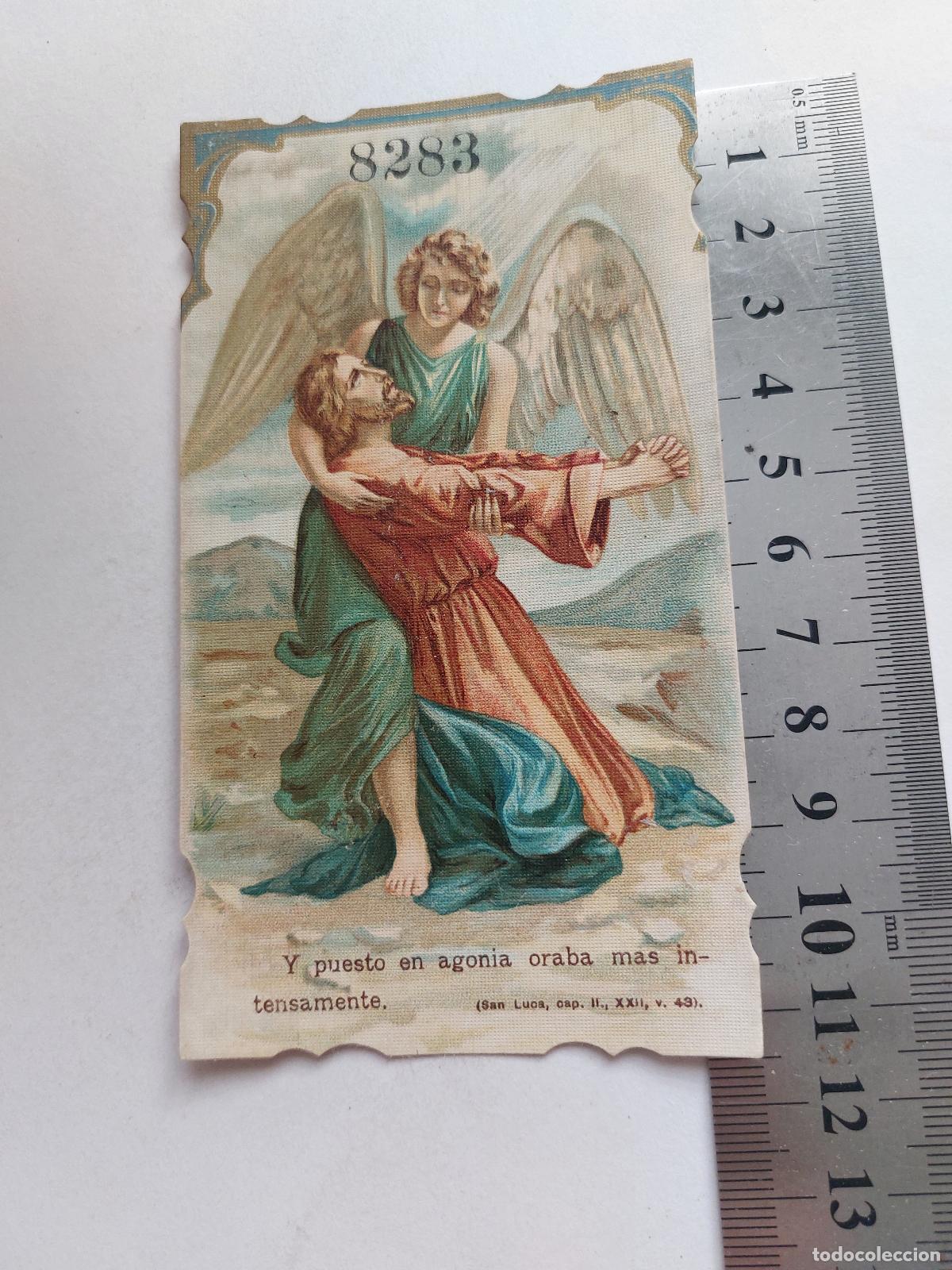 Postales: Estampa con ilustraci&oacute;n religiosa de Jes&uacute;s en Getseman&iacute;