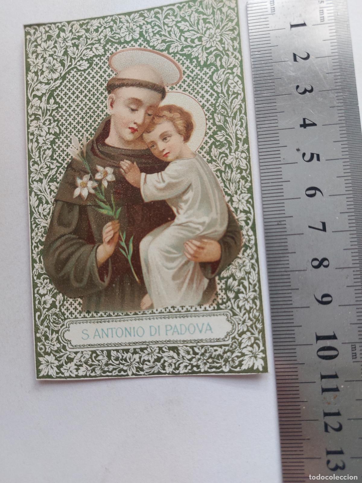 Postkarten: Estampa con imagen de San Antonio de Padua y el ni&ntilde;o Jes&uacute;s