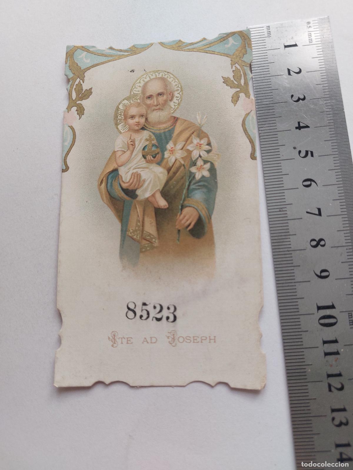 Postkarten: Estampa religiosa de San Jos&eacute; con el Ni&ntilde;o Jes&uacute;s