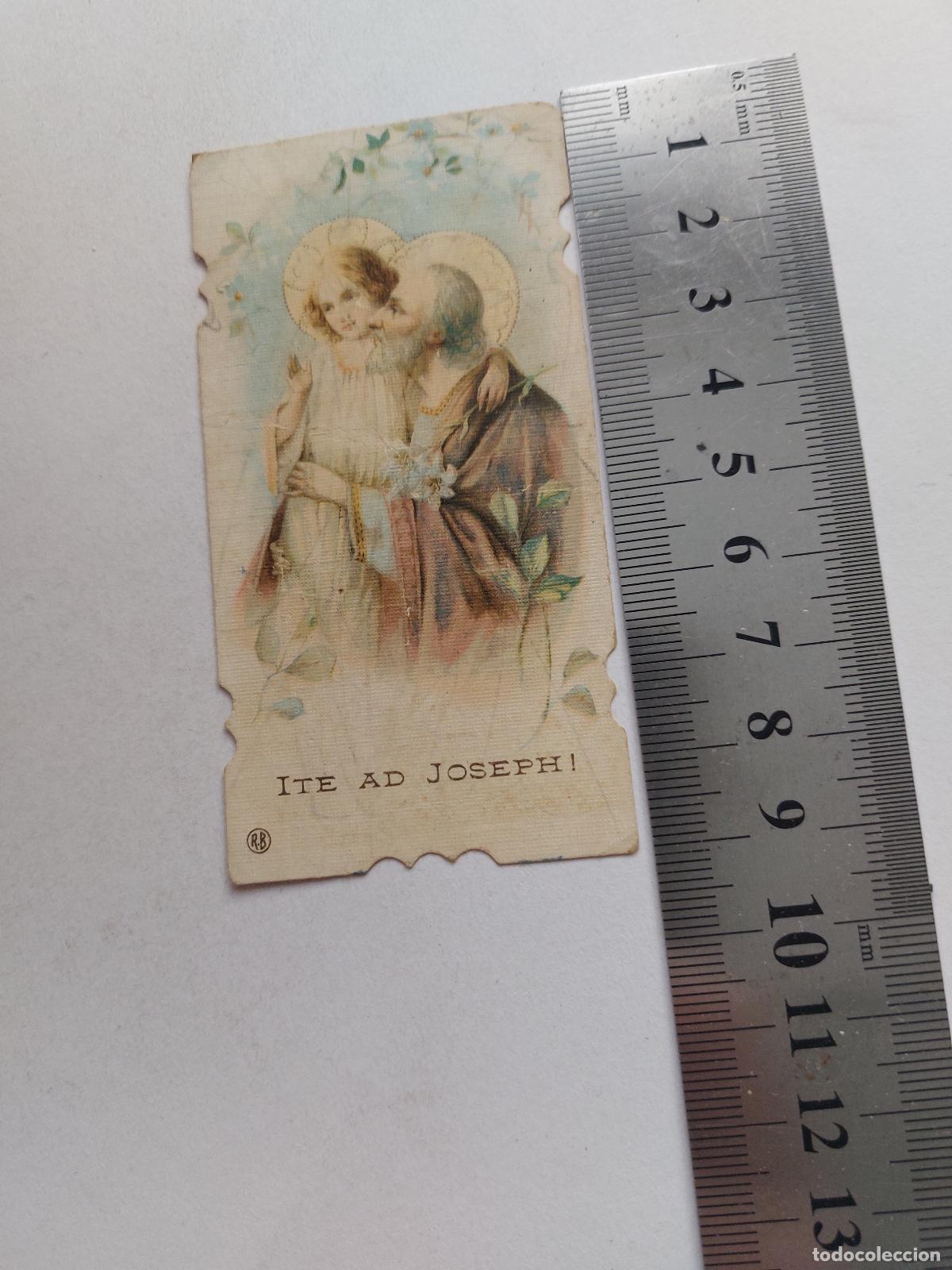 Postkarten: Estampa religiosa de San Jos&eacute; con el Ni&ntilde;o Jes&uacute;s