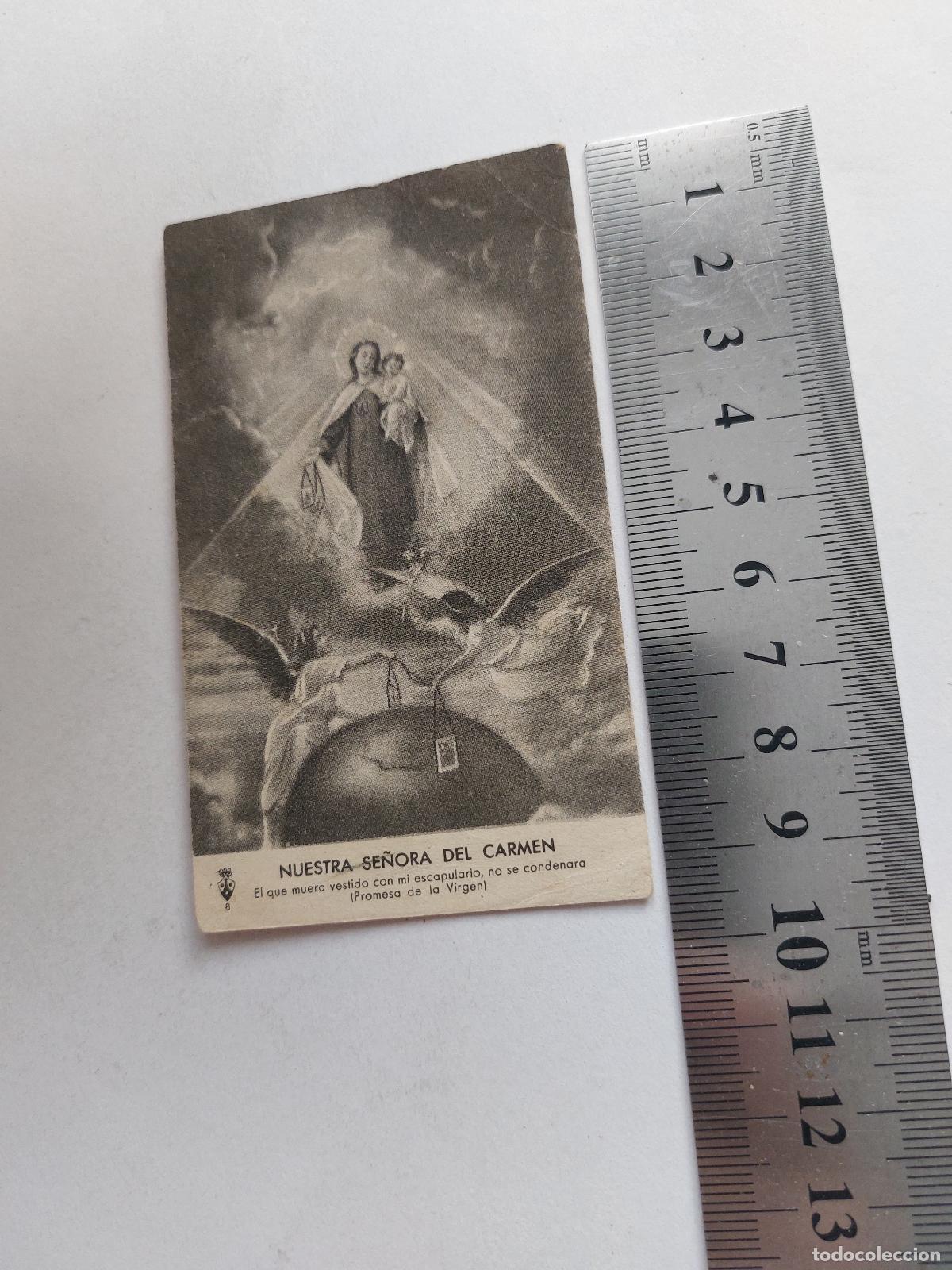 Postales: Estampa religiosa de Nuestra Se&ntilde;ora del Carmen