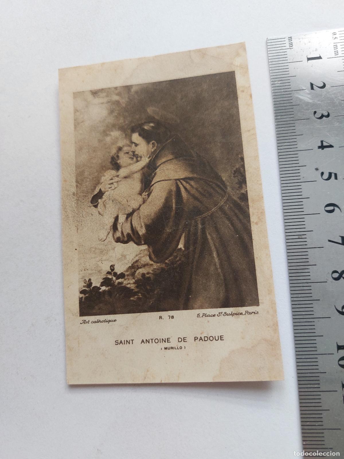Postales: Estampa de San Antonio de Padua con el Ni&ntilde;o Jes&uacute;s seg&uacute;n Murillo