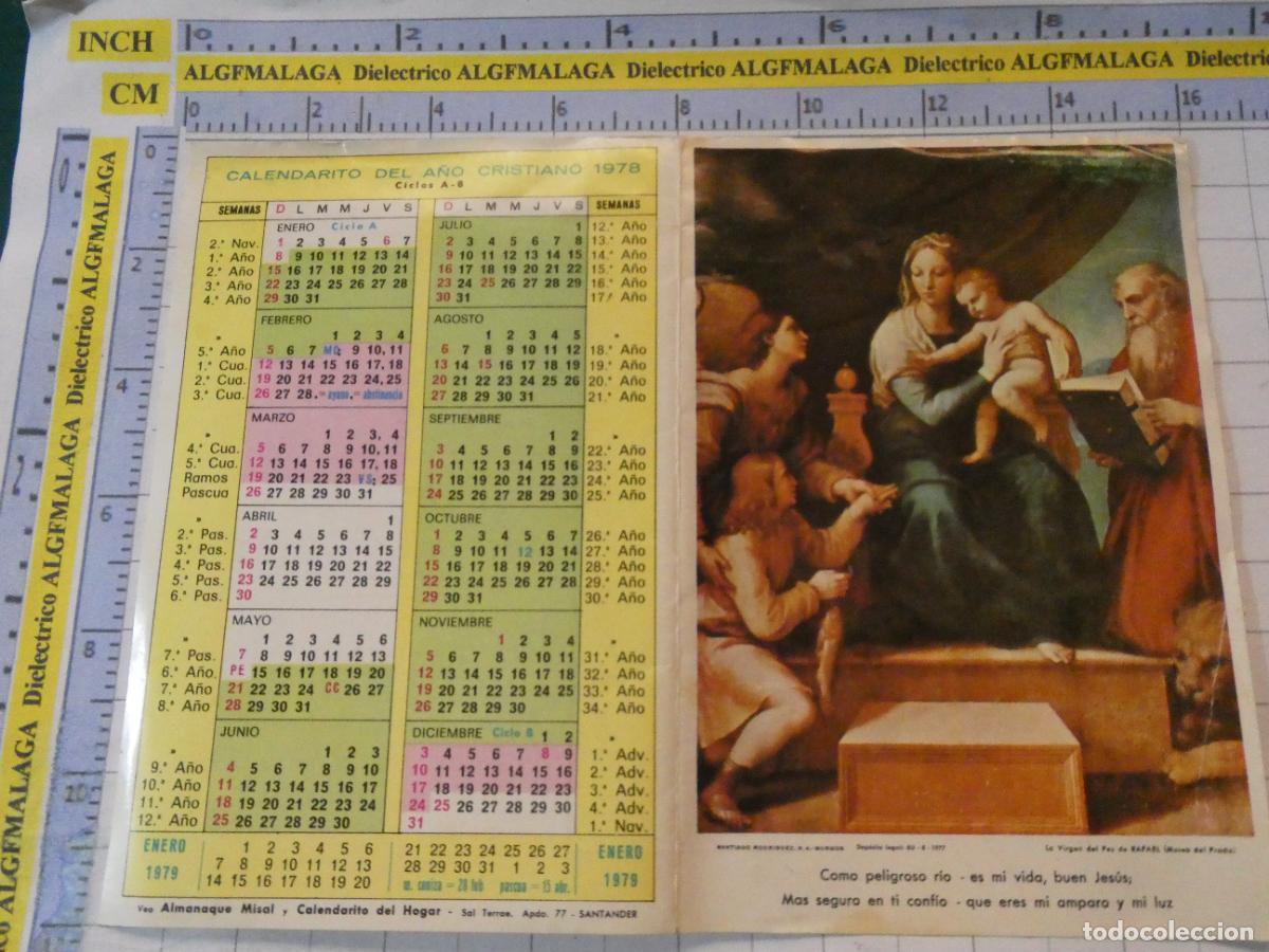 Postales: RECORDATORIO RELIGIOSO SEMANA SANTA. CALENDARIO CALENDARITO CRISTIA&Ntilde;O A&Ntilde;O 1978. 105