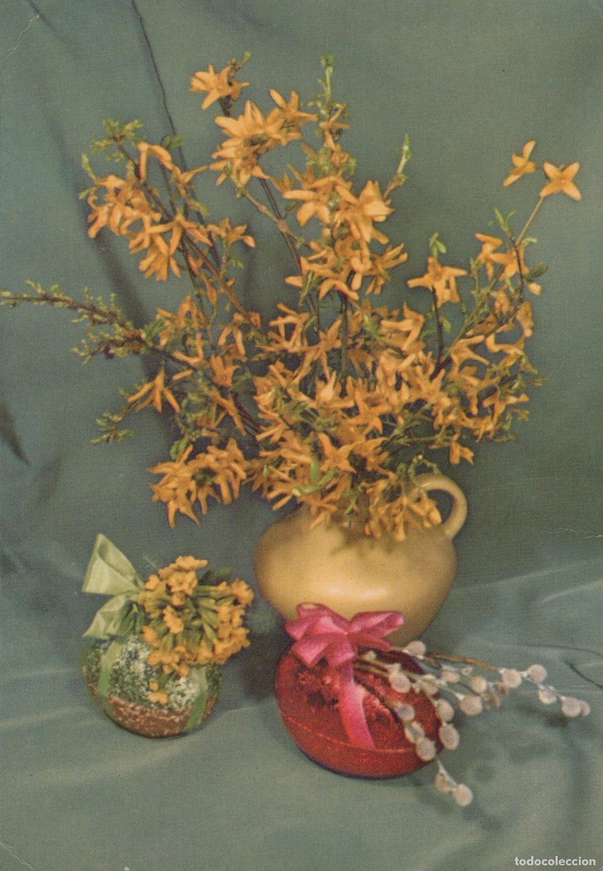 Postales: Forsythia Bouquet With Easter Egg and Pussy Willow Still Life Unposted *YAS644