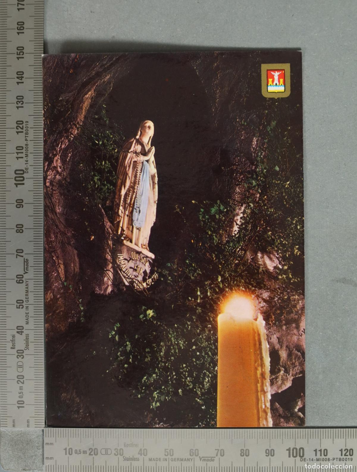 Postales: POSTAL. Virgen de Lourdes - Gruta y vela