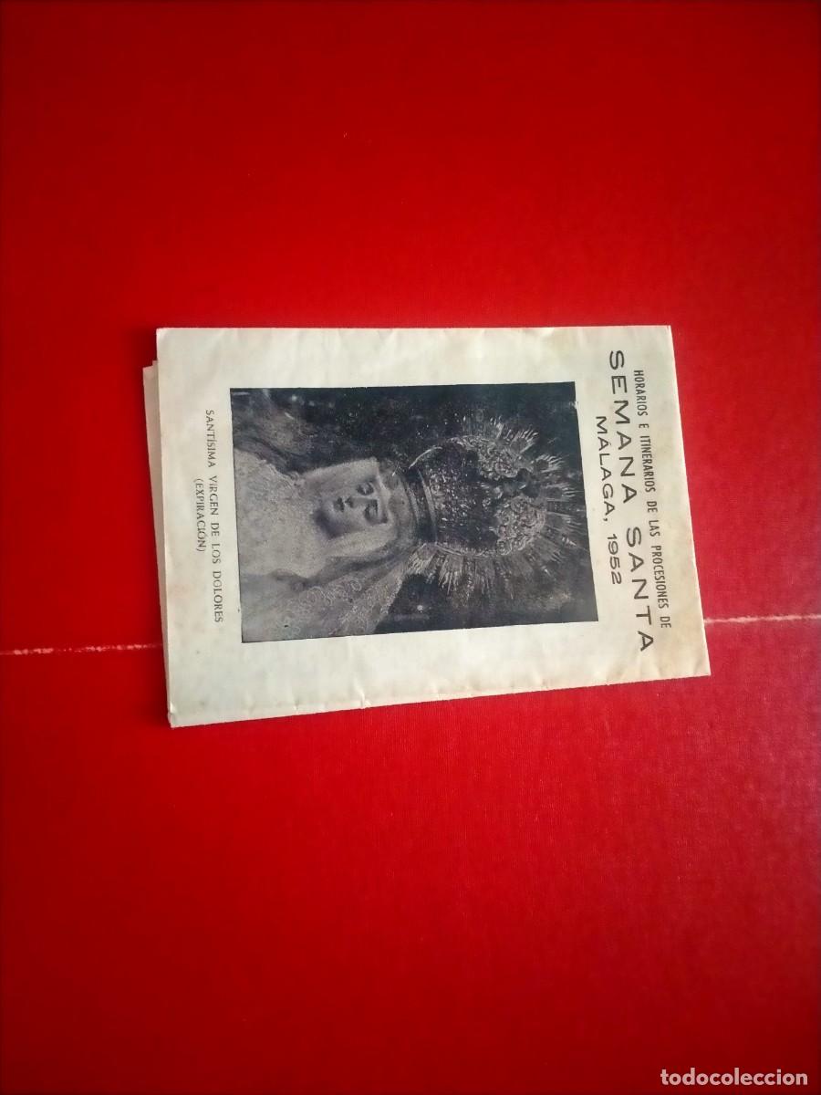 Postales: itinerario se semana santa malaga 1952