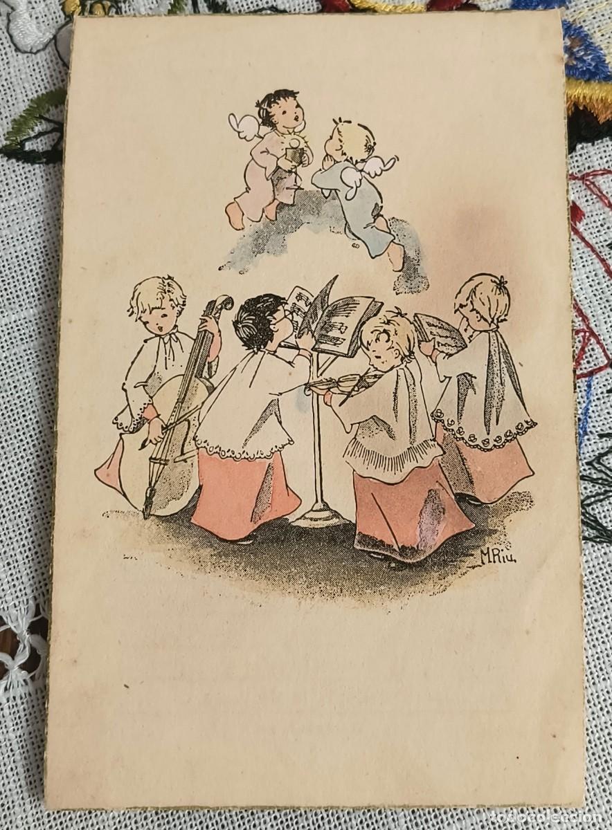 Postales: ESTAMPA | ANGELITOS M&Uacute;SICOS - RECORDATORIO COMUNI&Oacute;N / BARCELONA 1952