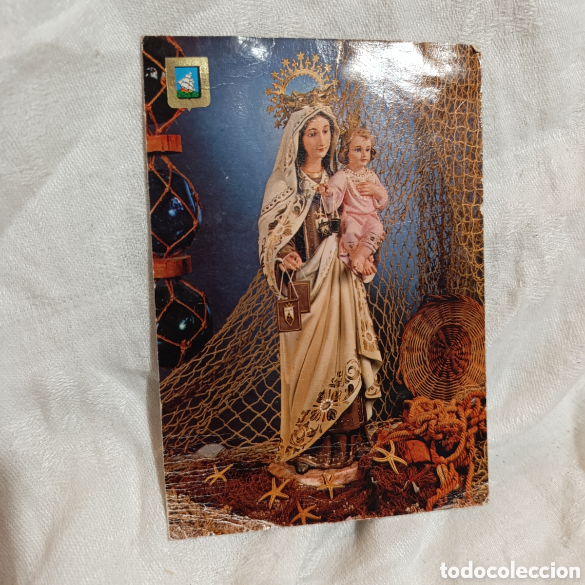 Postales: Postal antigua Virgen del Carmen,Patrona de pescadores y marinos.