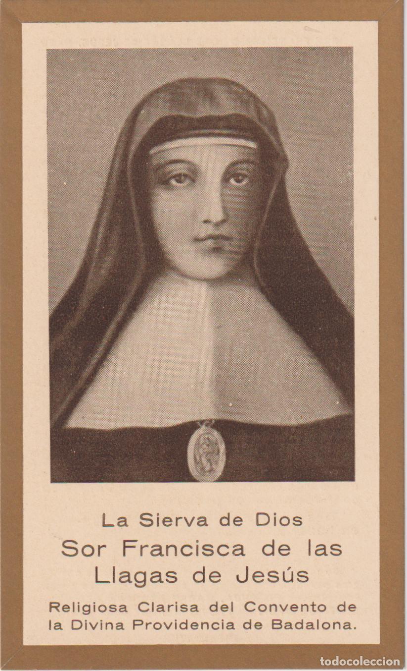 Postales: ESTAMPA DE LA SIERVA DE DIOS S FRANCISCA DE LAS LLAGAS DE JES&Uacute;S - CLARISA DIVINA PROVIENCIA BADALONA