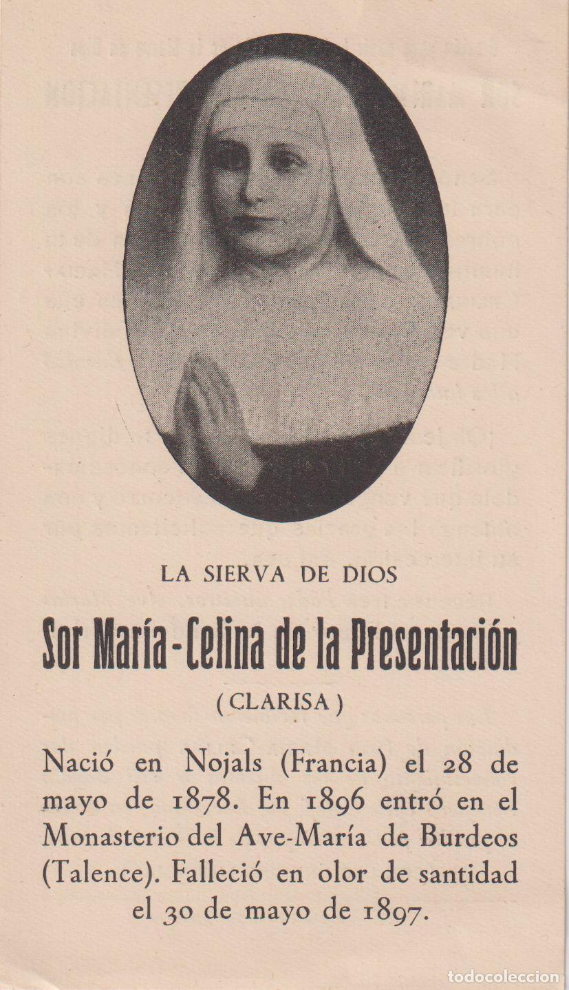 Postales: ESTAMPA DE SOR MARIA-CELINA DE LA PRESENTACI&Oacute;N CLARISA - EDITORIAL SER&Aacute;FICA