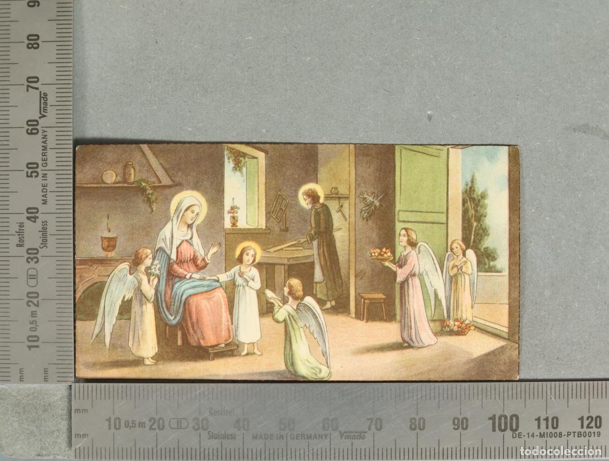 Postales: ESTAMPA. Sagrada Familia en el taller de carpinter&iacute;a con &aacute;ngeles