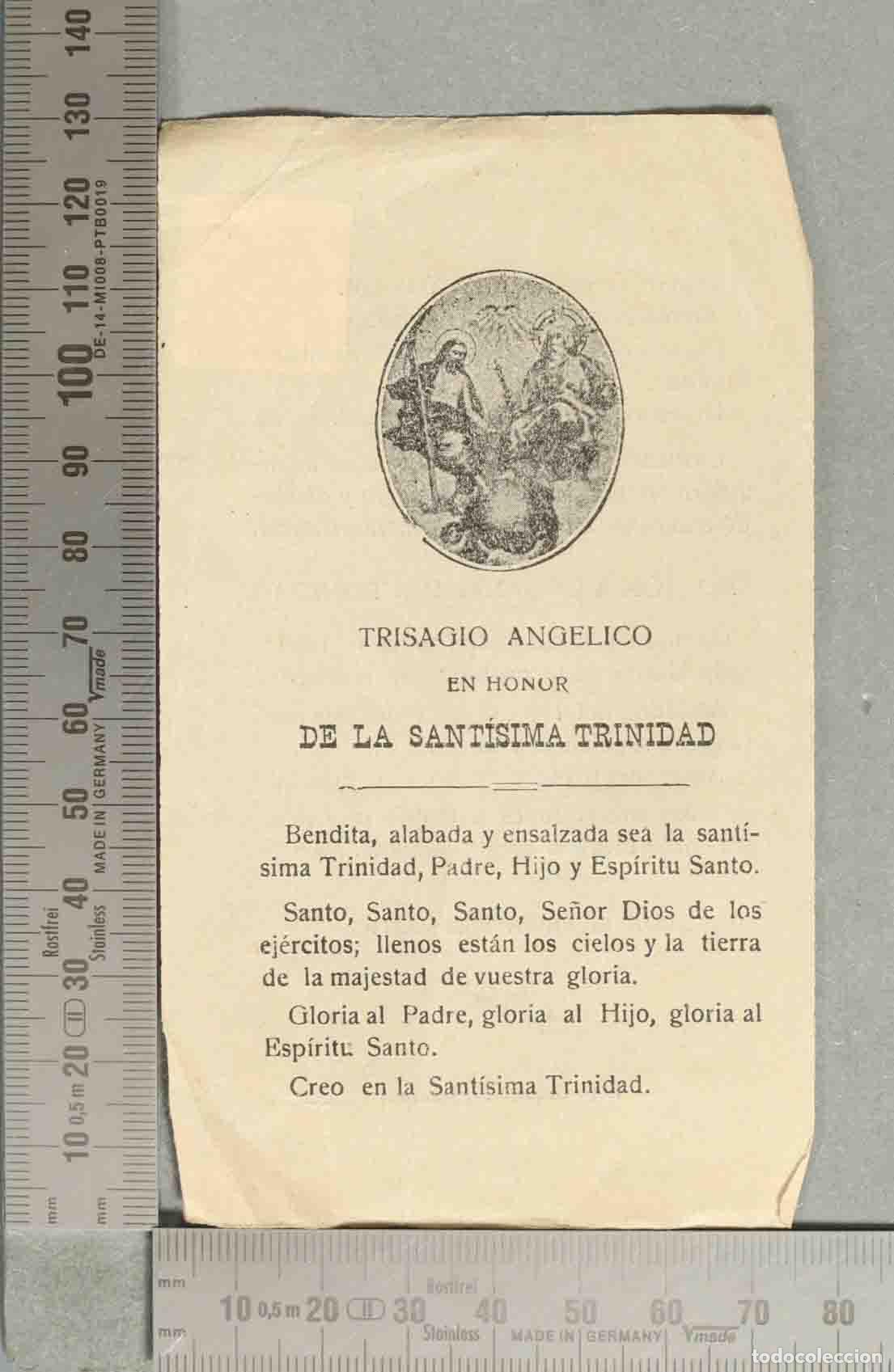 Postales: ESTAMPA. TRISAGIO ANGELICO EN HONOR DE LA STMA TRINIDAD