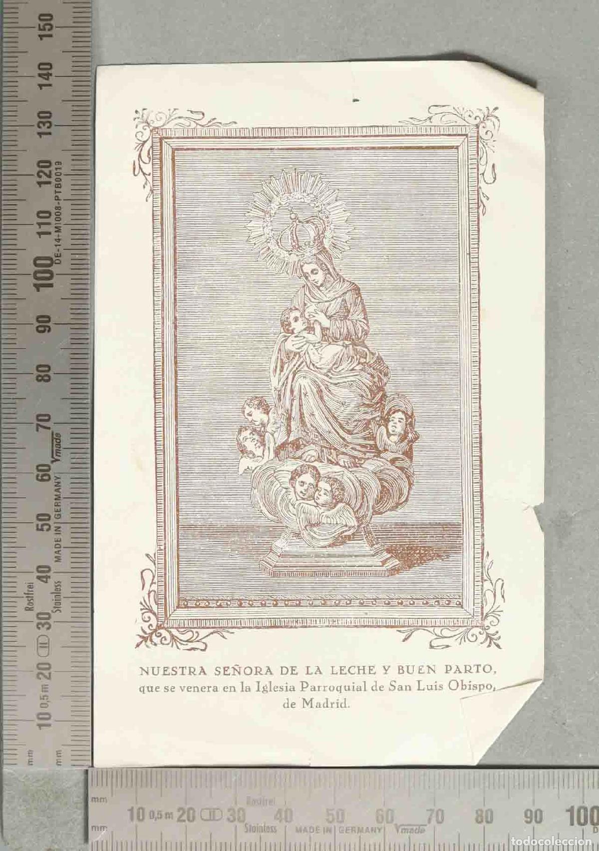 Postales: ESTAMPA. Nuestra Se&ntilde;ora de la Leche y Buen Parto - Iglesia Parroquial de San Luis Obispo de Madrid