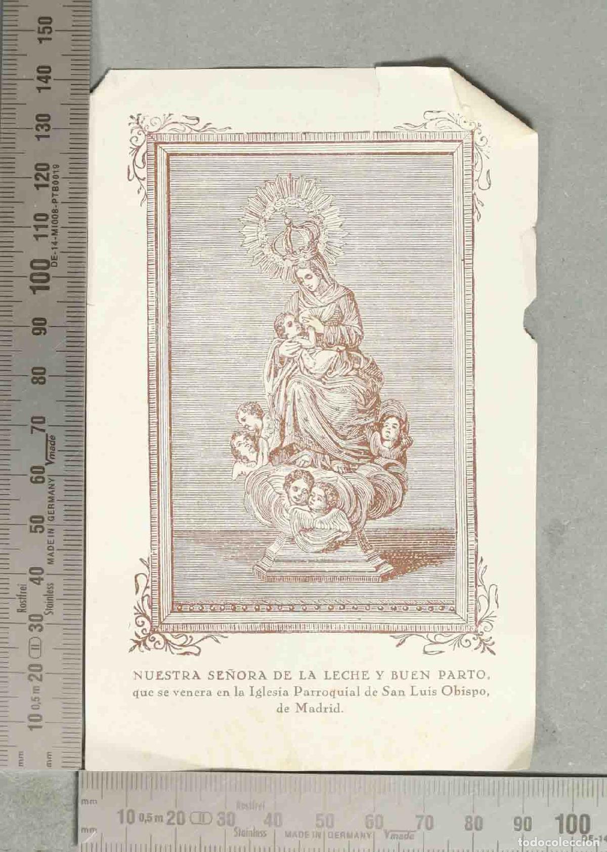 Postales: ESTAMPA. Nuestra Se&ntilde;ora de la Leche y Buen Parto - Iglesia Parroquial de San Luis Obispo de Madrid
